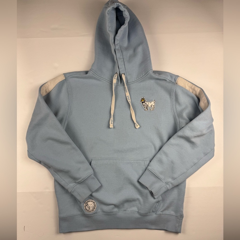 GOAT USA Sky Blue Hoodie with Embroidered Goats size medium